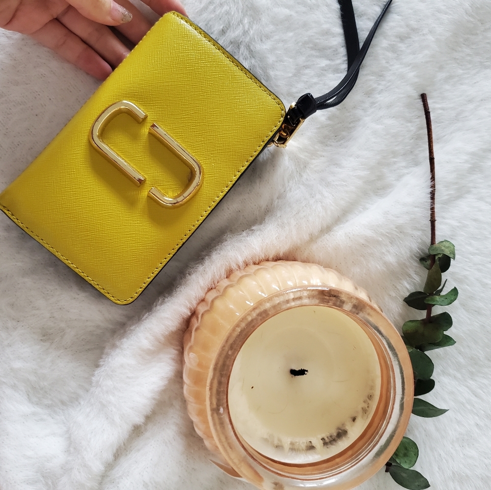 Marc Jacobs Yellow Mini Snapshot Compact Wallet